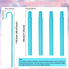 Servllcell Shepherd Staff Prop,Plastic Shepherd Hook Staff Stick Cane Costume Accessory,Halloween Staff Cosplay (Blue)