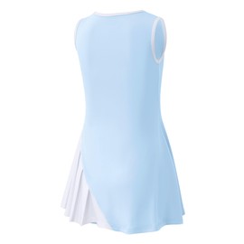 LIONJIE Little Girls Golf Tennis Sports Round Neck Sleeveless Athletic Active Dress with Safety Inner Pockets Shorts (US, Age, 7 Years, 8 Years, Z-Light Blue)