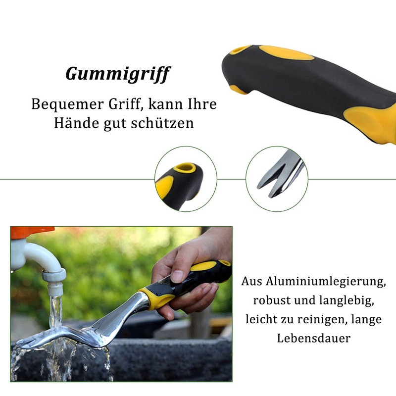 thirei Hand Weeder Weeder Weeding Fork, Stainless Steel Garden Hand