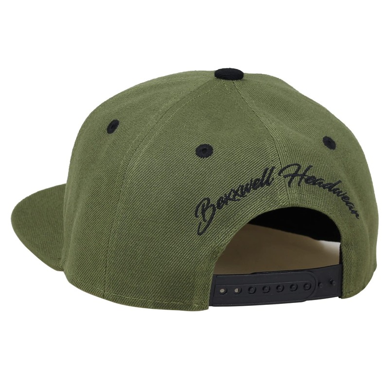 Bexxwell Snapback Cap Green with 3D Embroidery in Black (Perfect
