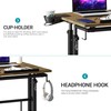 Klvied Rolling Mobile Desk with Cup Holder, Portable, Adjustable Height