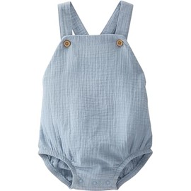 little planet by carter's Baby Organic Cotton Gauze Bubble, Blue Creek, 6M