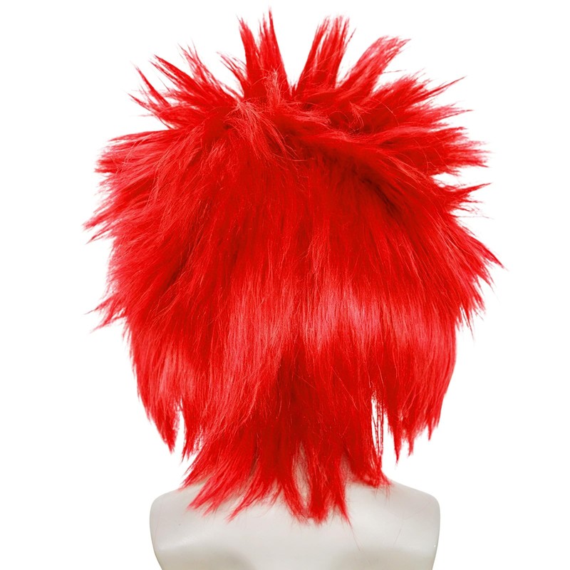 Short Red Wig Men Short Spiky Wigs Adult Light Reddish