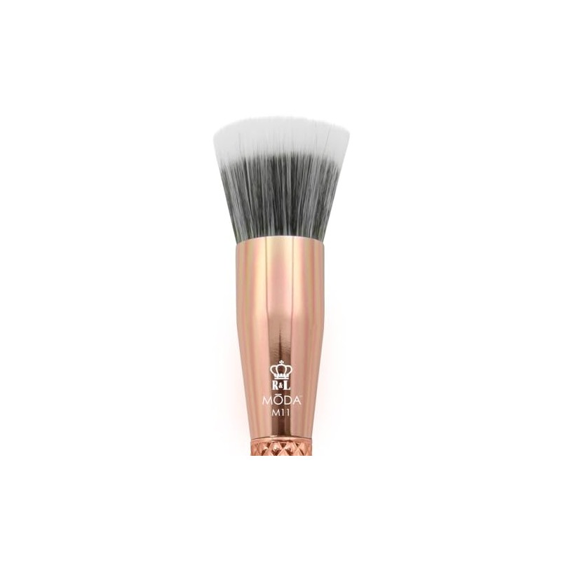 MODA Metallics Stippler Makeup Brush – Duo-Fiber Face Brush for