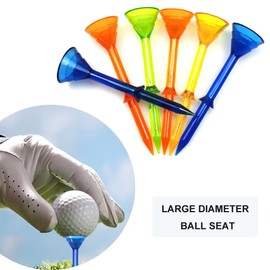 LIQIWI Big Cup Golf Tees & Golf Tees Double Layer Plastic,Reduce Friction and Side Spin ＆ Excellent Durability and Stability Tees 3 1/4 Inch 40 Pack,Mixed Colors for Practice TE017