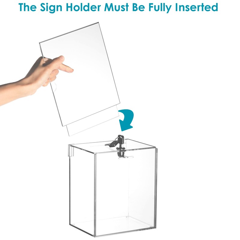 Youeon Large Acrylic Donation Box with Lock, 6.7 x 5