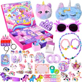 Unicorn Advent Calendar Girls 2025, Christmas Countdown Calendar, with 24 Days Surprises Gifts for Children Girls, Surprise Package with Jewellery, Hair Accessories, Toy