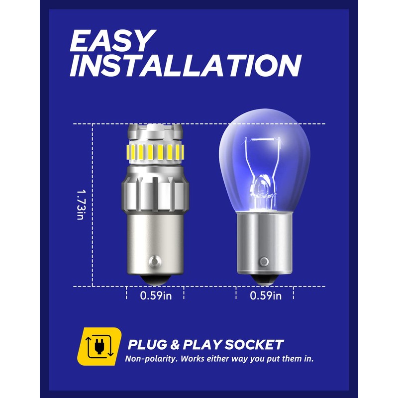 AUTOONE 1156 LED Bulb, LED Reverse Lights 300% Brighter BA15S
