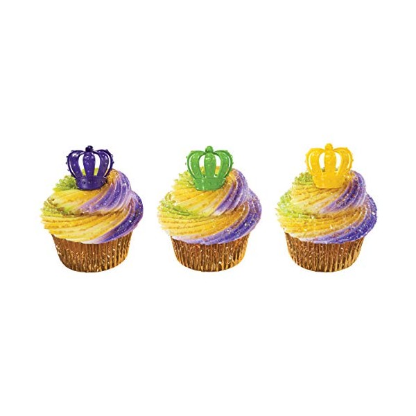 Kings Crown Mardi Gras - Anillos para decoración de cupcakes en 3D