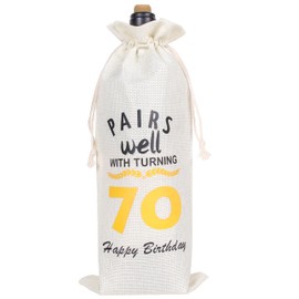 70th Birthday Gift Bag Ideas for Men Women, 70 Years Old Birthday Party Decoration Wine Bag Gifts, Pairs Well with Turning 70, 1955 Wine Bag, Happy 70th Birthday Decor