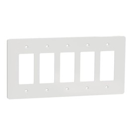 Schneider Electric – Square D X Series Wall Plate, 5 Gang, Mid-Size Plus, Screw-In Installation, Matte White, Wiring Device Cover Frame, Non-Glossy, Easy Mount & Removal, Washable Thermoplastic