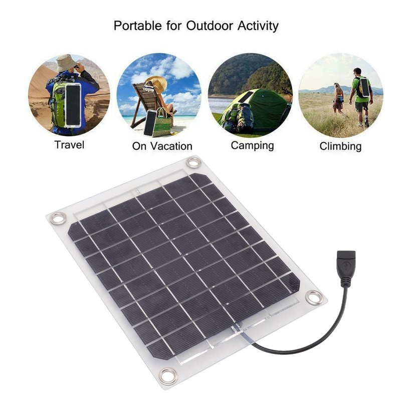 Solar Panel 10W USB Output Transparent Design Double Sided Power