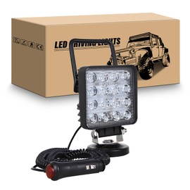 RIGIDON LED Work Light with Magnetic Base, 4 Inch 48 W LED Floodlight Car Magnet 12 V Offroad Lighting for Car SUV ATV Tractor Truck 4 x 4 Boat, 6000 K White Search Light, Work Light