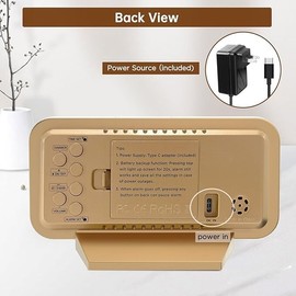 Peakeep Slim Digital Mirror Clock, Aesthetic Alarm Clock for Desk