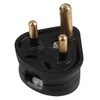 Mains Plug, Round PIN, 2A Black, Electrical Mains Plugs Standard