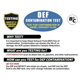 B3C Fuel Solutions DEF 7-040-9 Diesel-Exhaust-Fluid Contamination Test Strips (Pack of 100)