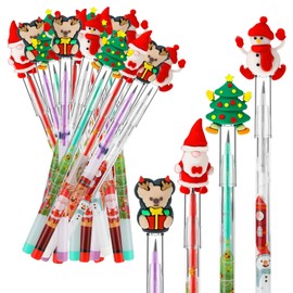 BBTO Christmas Pencils for Kids Gifts Multi Point Stackable Push Pencil Christmas Stackable Pencils with Santa Christmas Tree Elk Snowman for School Christmas Party Favors Classroom Rewards (48 Pcs)