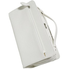 Bliss Leather Python Pattern, Double Zipper, Second Bag, Clutch Bag, Handbag, Formal, white