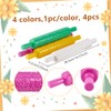 UNICRAFTALE 4 Pieces 4 Colours Plastic Clay Roller Modelling Pattern