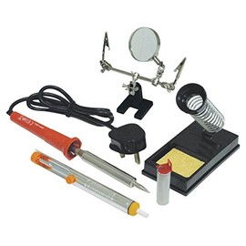 Soldering Iron Tool Kit Set Stand Sponge Desolder Pump Solder Wire Magnifier Inc. Helping Hand
