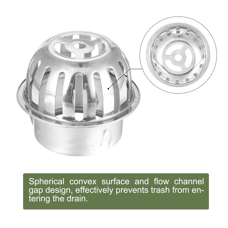 sourcing map Gutter Guard Filter, 3.9 Inch Stainless Steel Downspout