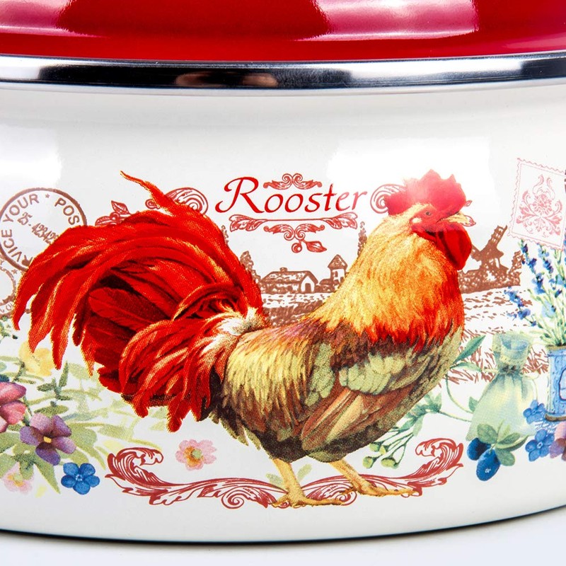 Enamel Stock Pot Rooster Enamel Cooking Pot Enameled Pot with