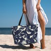 NLZI Beach Bag for Women Fish Print Beach Tote Bag