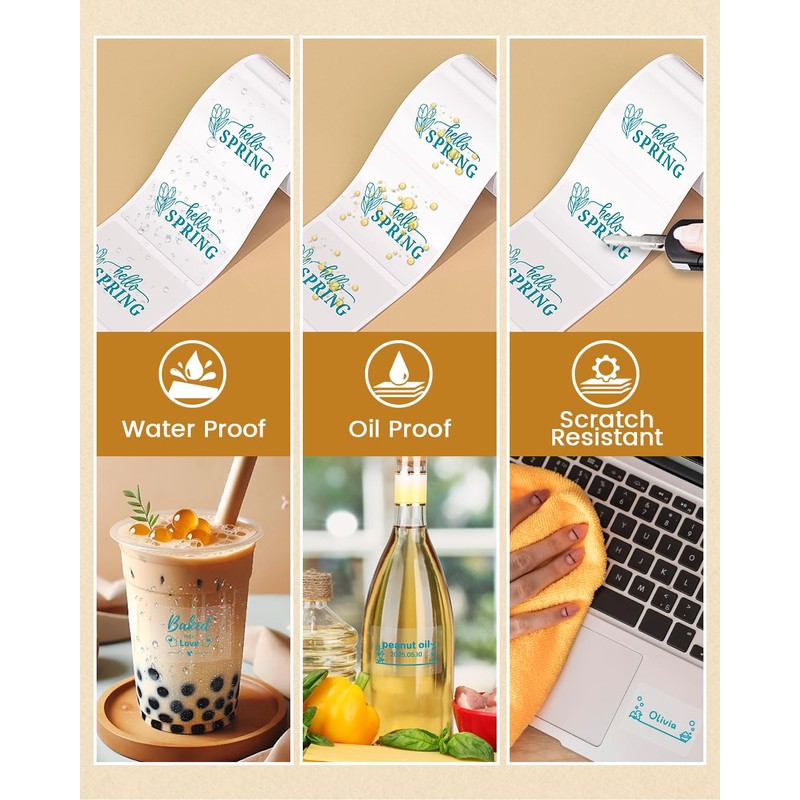 Phomemo M110 M120 M200 M220 M221 Transparent Labels, Rectangular Thermal