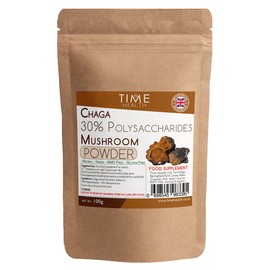 Chaga Mushroom Extract - 100g Powder - Russian Wild Grown - 30% Polysaccharides - 2% Triterpenes - Dual Extracted - Zero Additives (100 Powder Pouch)