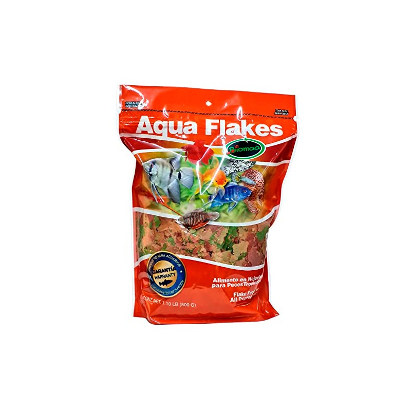 BIOMAA Aqua Flakes 1.10 LB / 500 g, Paquete con