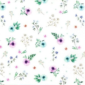 20 napkins, small, delicate flowers, flowers, table decoration, 33 x 33 cm