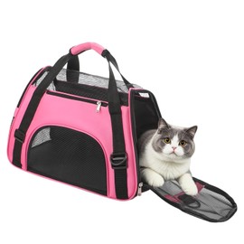 Portable Cat Dog Carrier Handbag Wear-resistant Kitten Puppy Carrier Carrier Carrier Breathable and Foldable Adjustable Travel Bag Animals with Shoulder Strap Voitrure Train