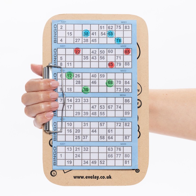 evelay Lucky Bingo Board With Clasp Clip Left Hand Clip