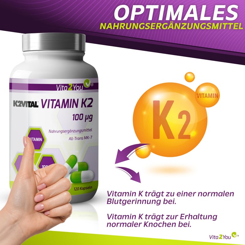 Vitamin K2 100µg – 120 Capsules – Natural Menaq Uinon