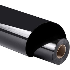 guangyintong Heat Transfer Vinyl Black HTV Rolls, 12" x 5ft Black Iron on Vinyl for T Shirts, Glossy Surface Black HTV Vinyl for All Cutter Machine Easy to Cut & Weed for Heat Vinyl DIY Design