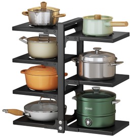 YANYYGu Pots and Pans Organizer for Cabinet, Heavy Duty Pot Pan Rack under Sink Organizers and Storage，Kitchen Cabinet Organizer with 7 Tiers