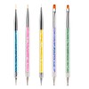 Nagelpinsel, 5 Stück Nagelpinsel, Nail Art Pinsel-Set, Doppelkopfpinsel, mit Griff