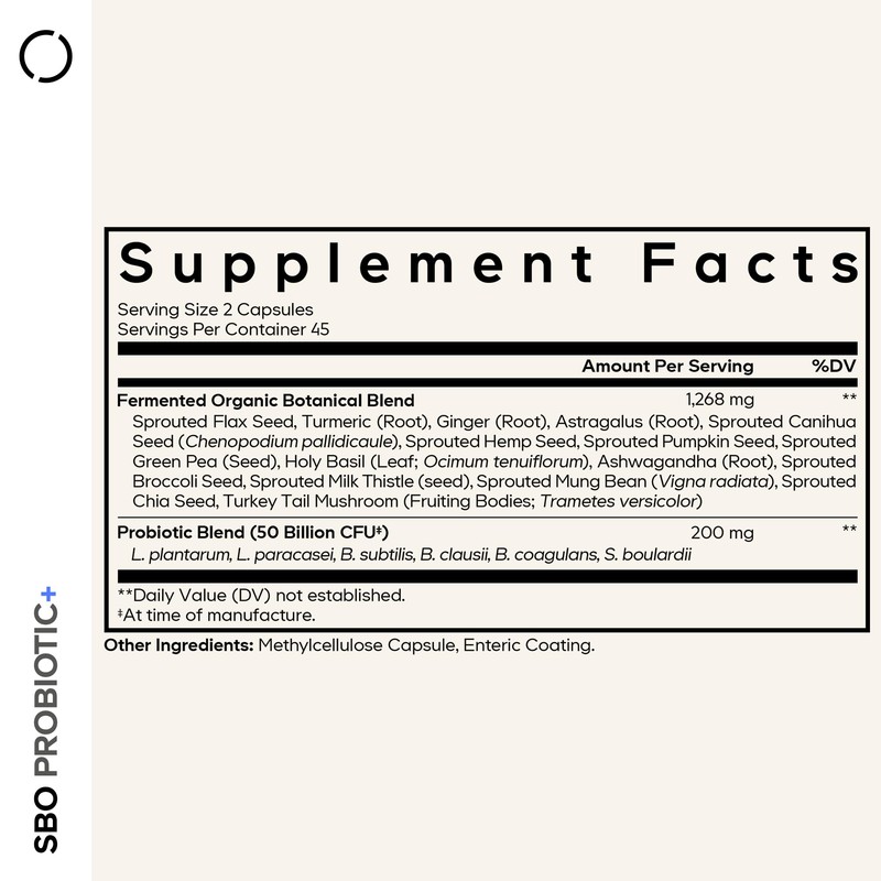 Codeage SBO Probiotics, 50 Billion CFUs Per Serving, Multi Strain