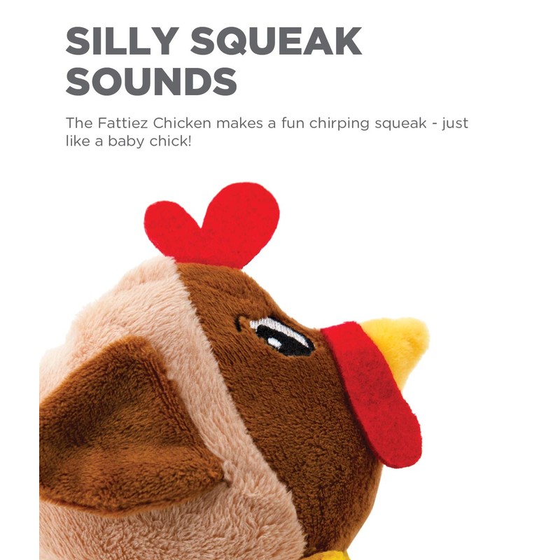 Outward Hound Fattiez Chicken Plush Squeaky Dog Toy, XS