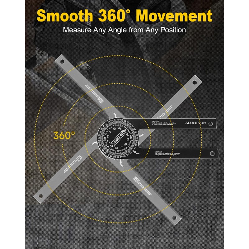 Anyongora Miter Saw Protractor 3.5-Inch High-Strength Aluminum Angle Finder Tool