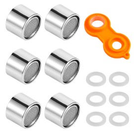 Fanshiontide Pack of 6 M22 Tap Strainer Insert with 1 Tap Aerator Wrench for Bathroom, Kitchen Tap