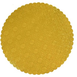 O'CREME Gold parte superior - Tabla redonda festoneada para tartas y pastelería de 3/32 pulgadas de grosor, 8 pulgadas de diámetro, paquete de 10
