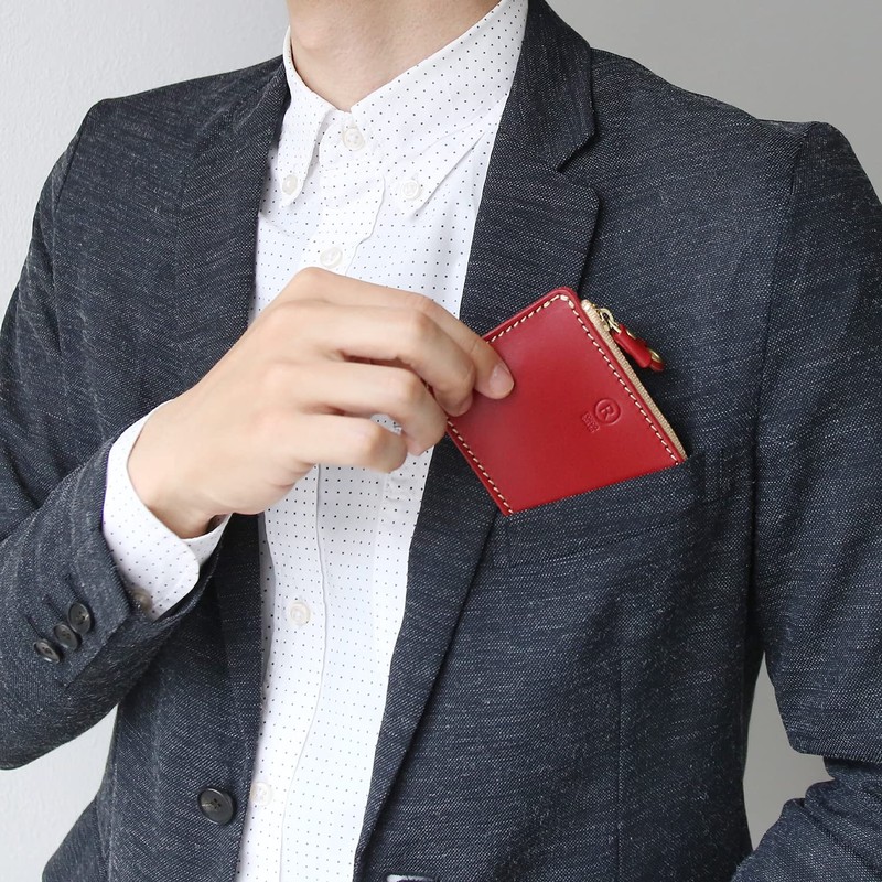 PORCO ROSSO / Thin Gusset Zip Coin Case [sokunou], red