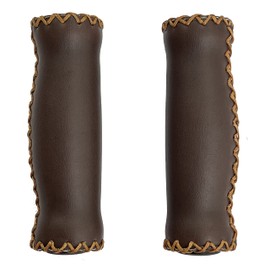 Velo VLG-617A Bicycle Grip, Barrel Grip, 5.0 inches (128 mm), Dark Brown, Left and Right Set, Small
