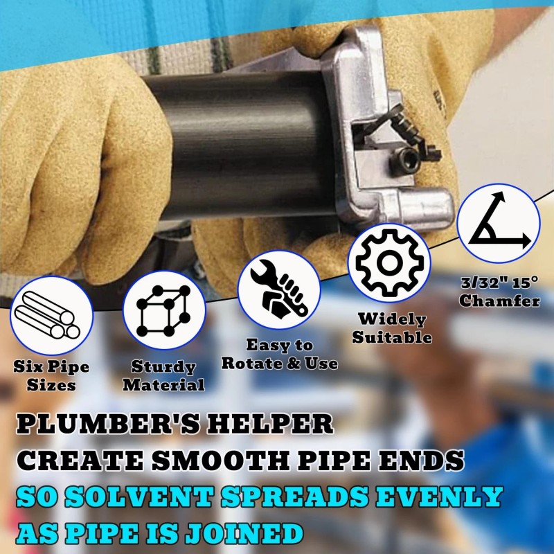 TK-Auto PVC Pipe Chamfer Tool Plastic Pipe Reamer Plumbing Deburr