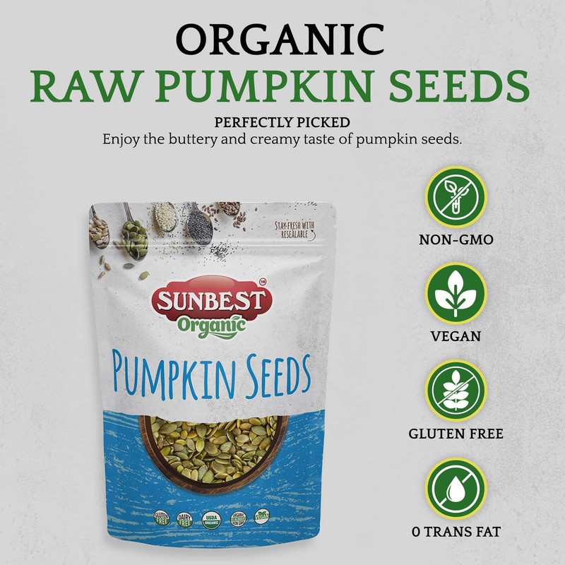 Sunbest Natural - Pumpkin Seeds Raw and Fresh, Pumpkin Seeds
