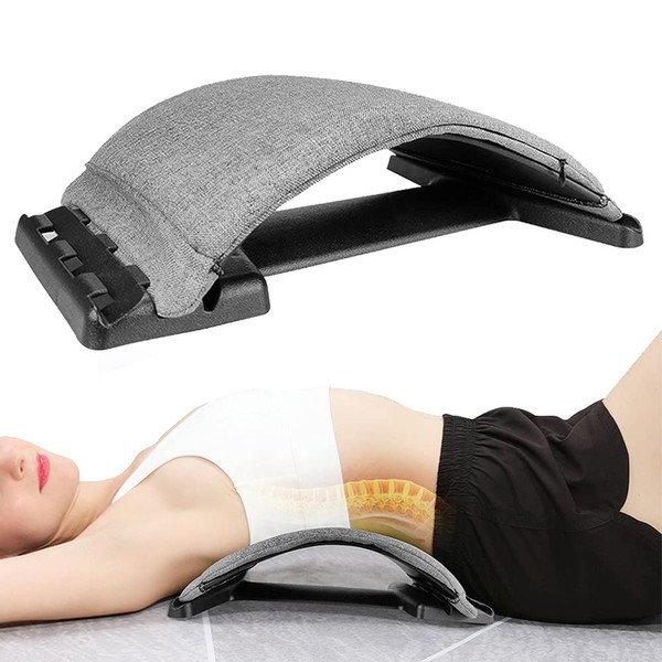 JLK-ZHOU Multi-Level Back Stretching Device with Cotton Cushion,Back Massager Lumbar Support Stretcher Back Pain Muscle Pain Relief