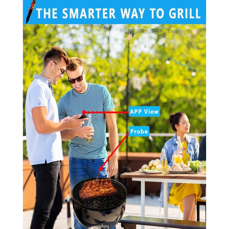 2025 Upgraded Wireless Smart Meat Thermometer with Bluetooth, Esptia Meat