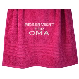 Lashuma London Shower Towel 70 x 140 cm Red Rhubarb with Reserved for Grandma, Gift