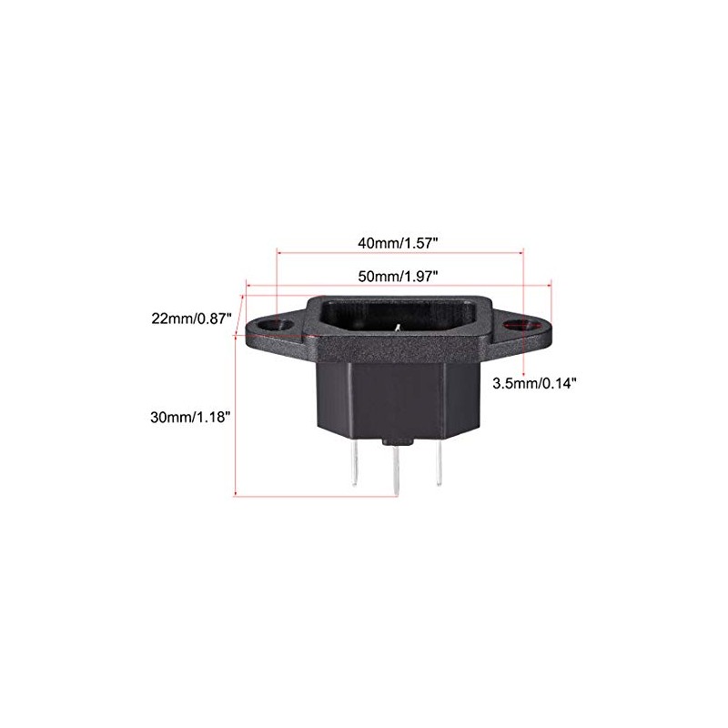 uxcell C14 Panel Mount Plug Adapter AC 250V 10A /5A
